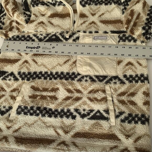 Columbia West Bend 1/4 Zip Pullover Women XL Fleece Beige Tan Aztec Southwestern - Picture 5 of 9